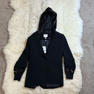 NWT Cinq à Sept Black Blazer with Sequin Accents